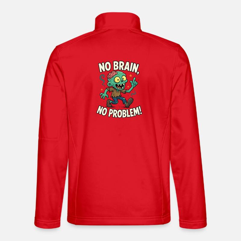 No Brain No Problem Zombie Tee Unisex Softshell Jacket