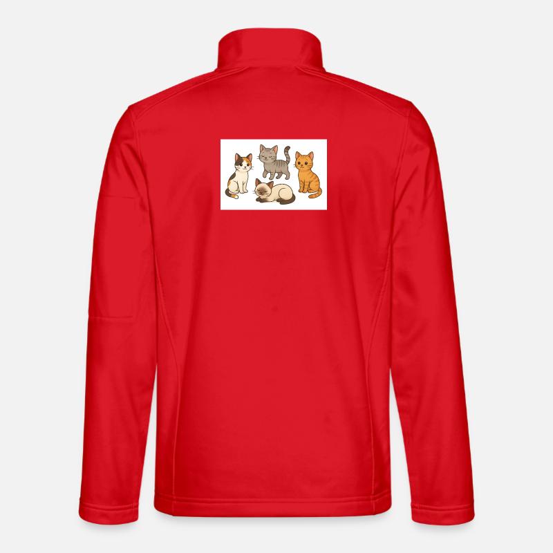 Katzen Vierergruppe Cartoon - Unisex Softshelljacke - Rot