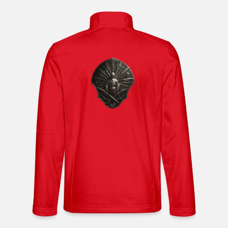 Crusader Shield Circle with Weapons Unisex Softshell Jacket