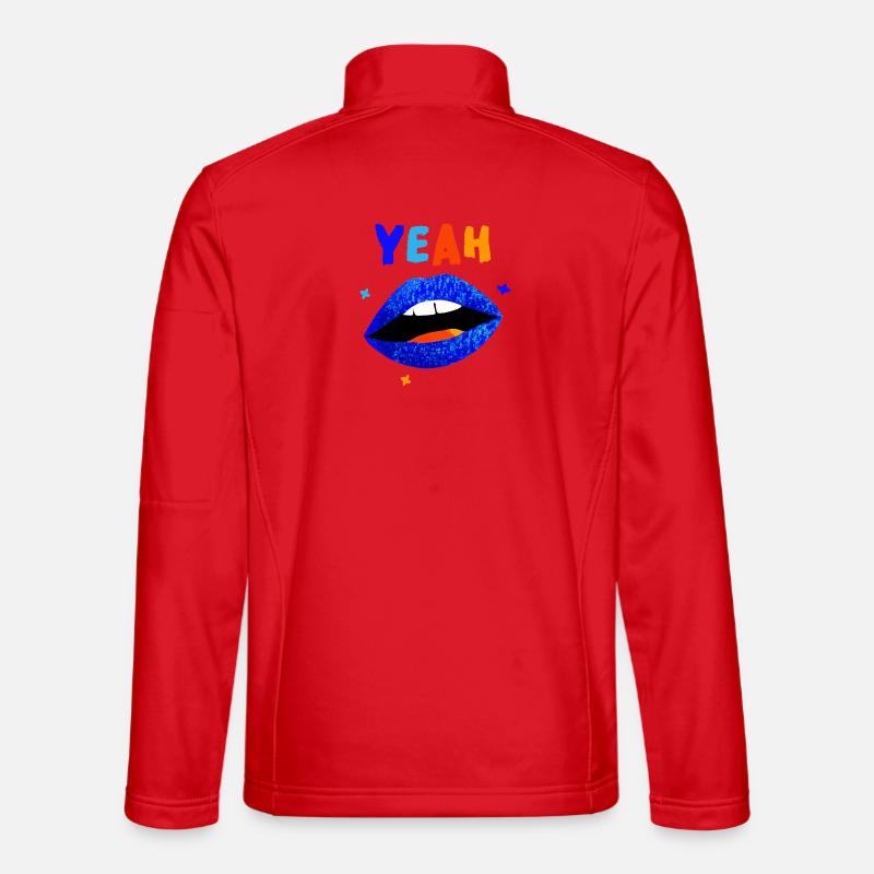 Vibrant Rainbow Lips YEAH - Unisex Softshell Jacket - red