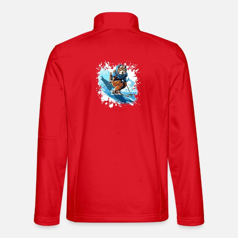Eule Ski Skifahren - Unisex Softshelljacke - Rot