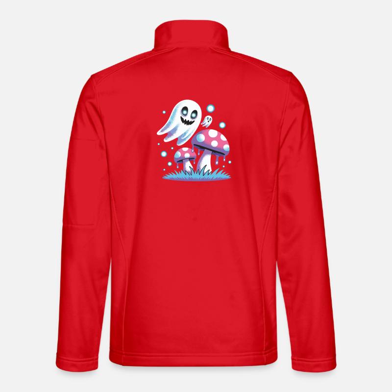 Neon style ghost mushrooms - Unisex Softshell Jacket - red