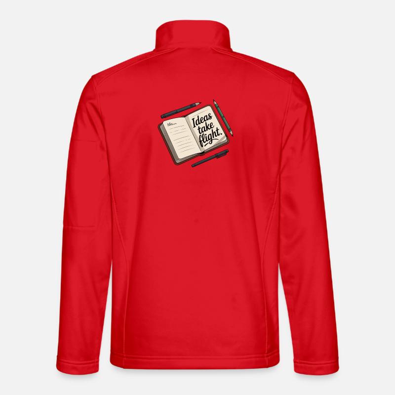 Ideas Take Flight Notebook Art - Unisex Softshell Jacket - red