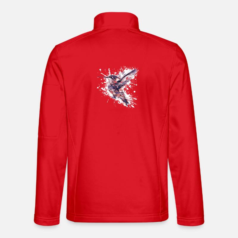 Aquarell Kolibri Spritzer - Unisex Softshelljacke - Rot