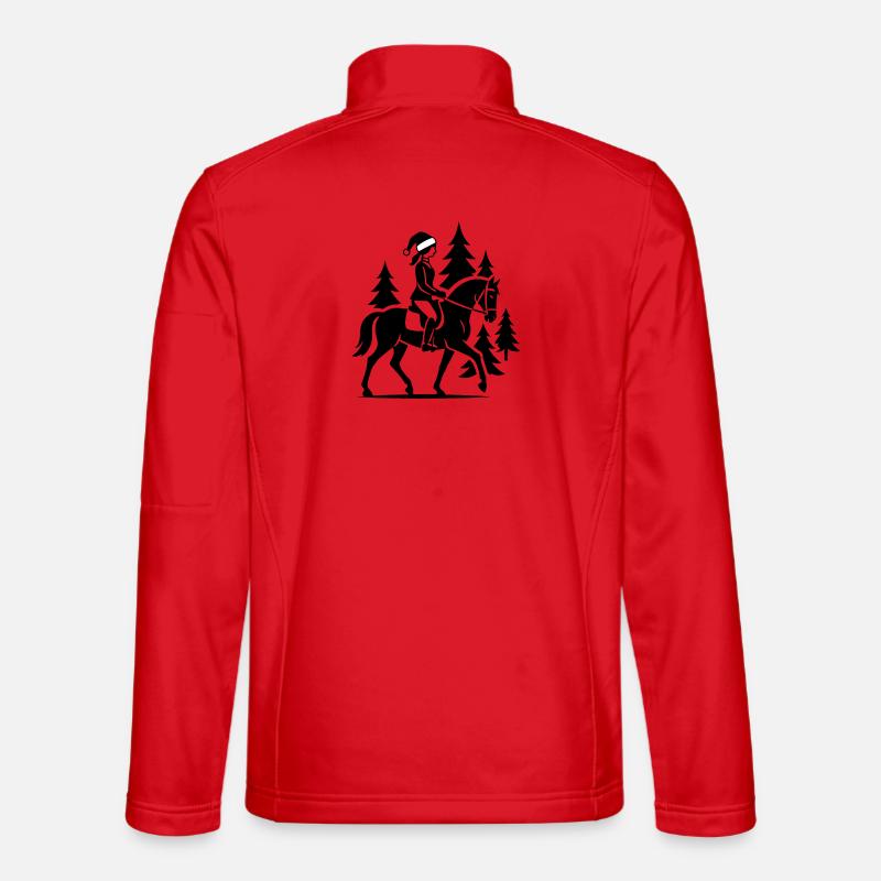 Équitation Noël cavalier cheval cadeau Veste en tissu softshell Unisexe
