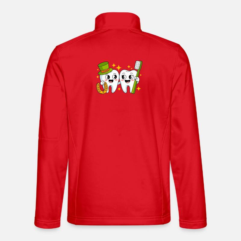 Funny Dentist St Patricks Art - Unisex Softshell Jacket - red