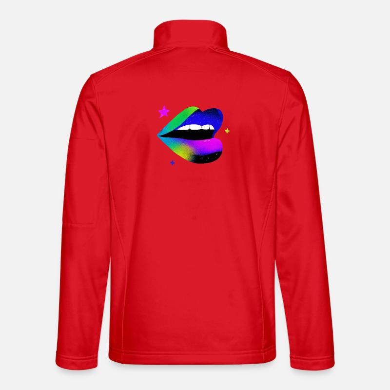 Regenbogen Lippe Graffiti Pop Art Unisex Softshelljacke