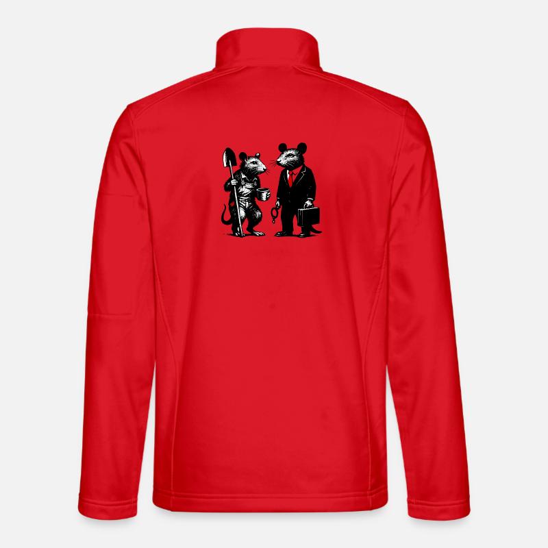 Arbeiter-Ratte und Büroratte - Unisex Softshelljacke - Rot