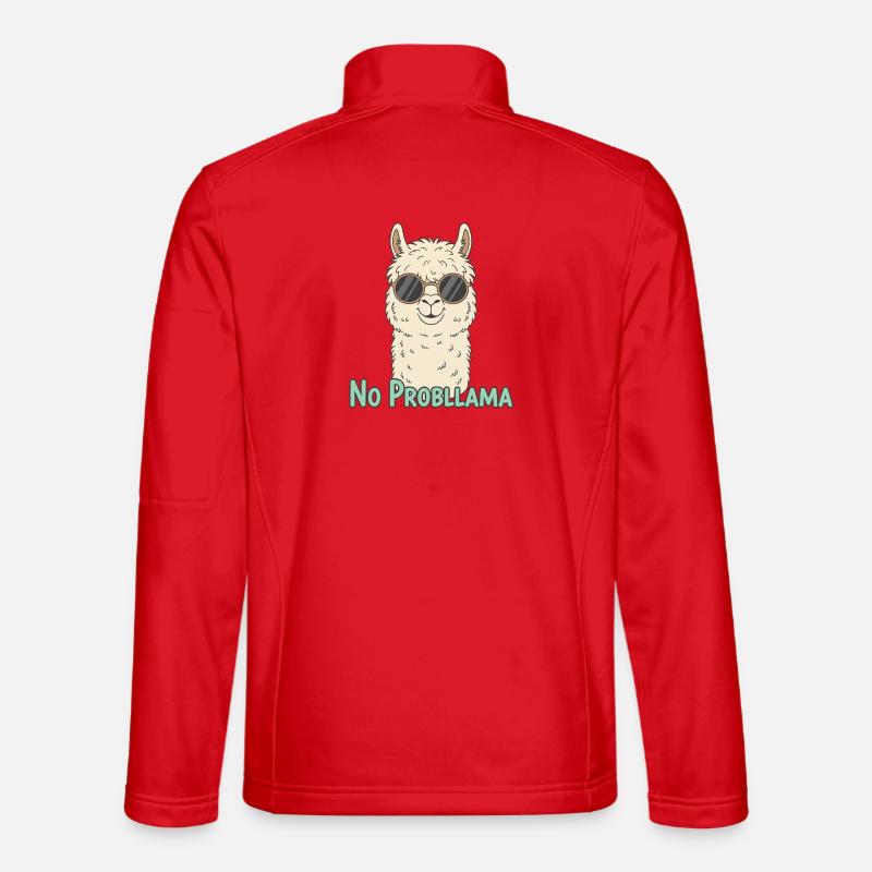 No ProbLLama Sonnenbrille Lama - Unisex Softshelljacke - Rot