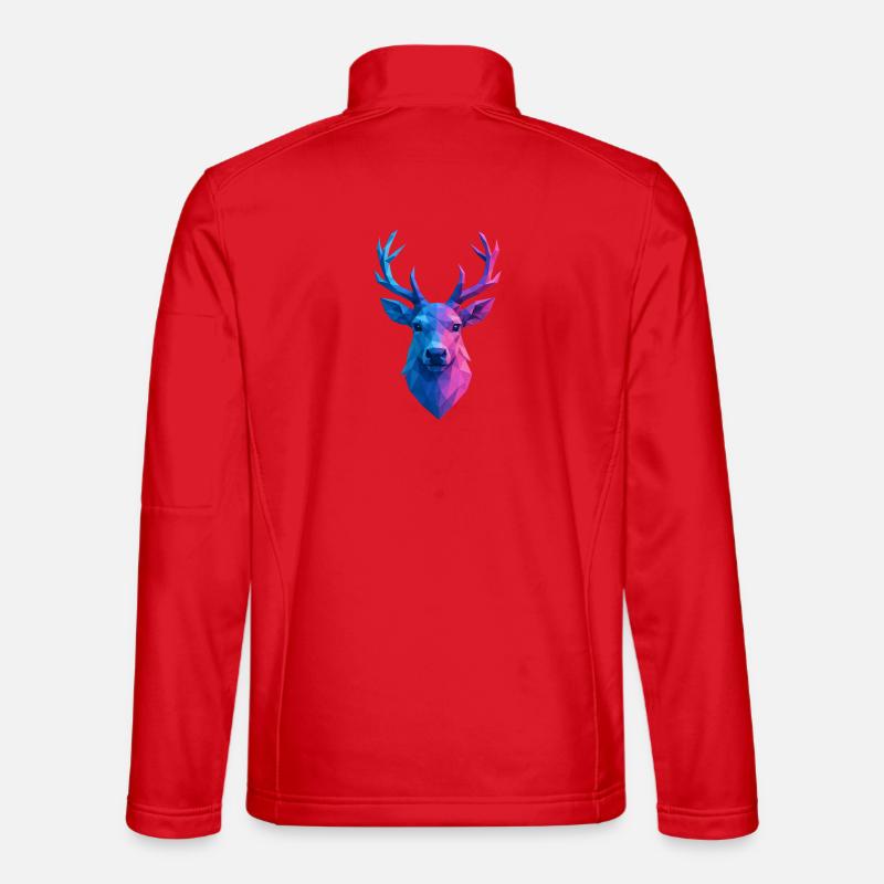 Christmas Reindeer Low Poly - Unisex Softshell Jacket - red
