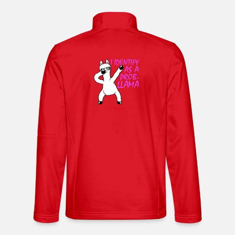 Je m’identifie comme un probllama Cool Lama Problem Spruch Veste en tissu softshell Unisexe