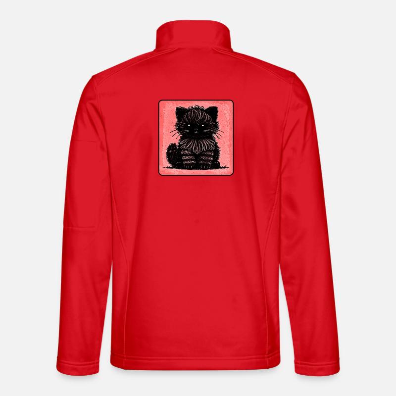 Fuzzy Cat (Red) Unisex Softshell Jacket
