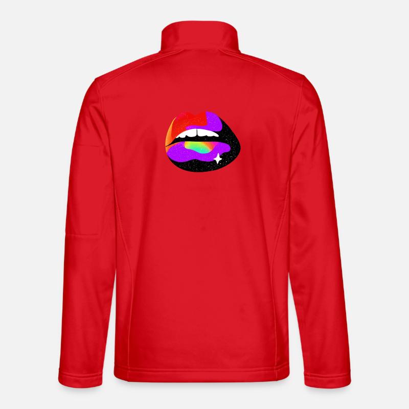 Kosmische Regenbogenlippen - Unisex Softshelljacke - Rot