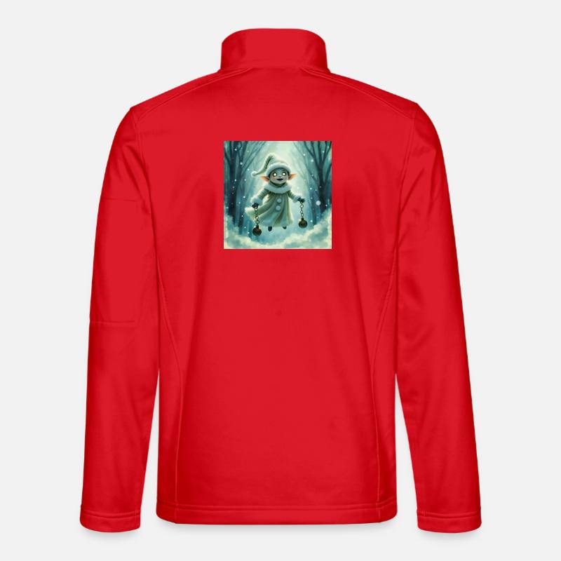 Winterelf mit Glocken - Unisex Softshelljacke - Rot