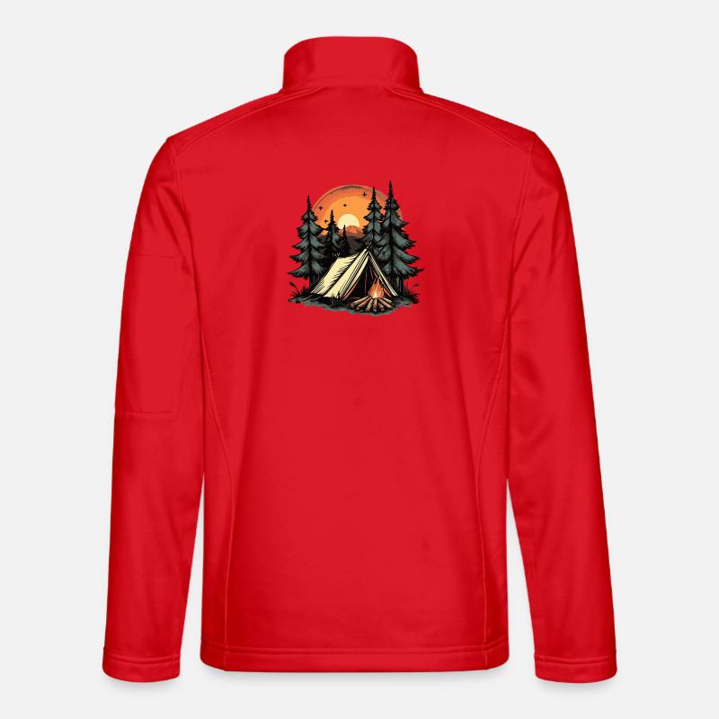 Camping Wald Zelt - Unisex Softshelljacke - Rot
