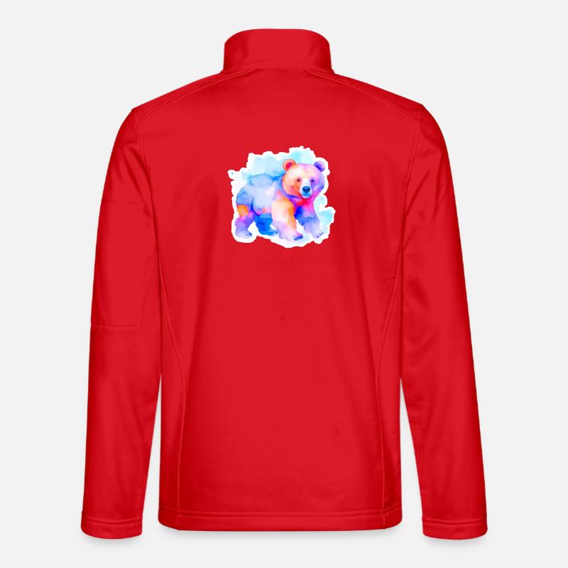 Kleiner kunterbunter Bär - Unisex Softshelljacke - Rot