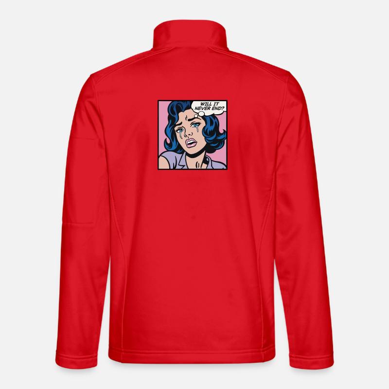 Wird es nie enden? Pop-Art-Mädchen Unisex Softshelljacke