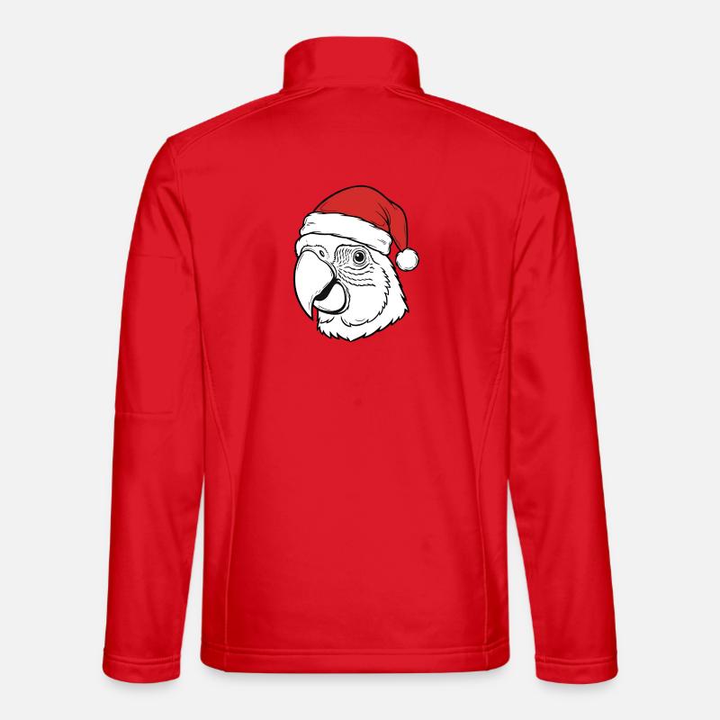 Parrot Christmas Santa Hat Design - Unisex Softshell Jacket - red