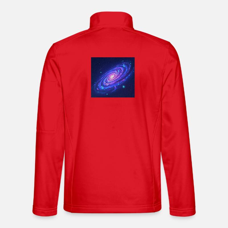 Neon Galaxy Spiral Crystals - Unisex Softshell Jacket - red