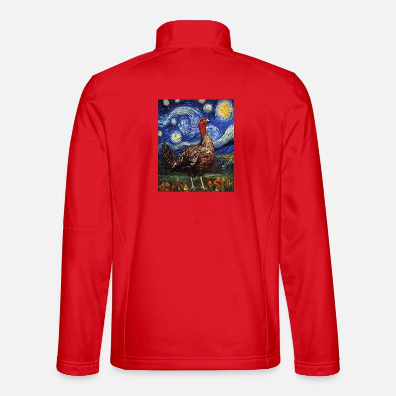 Oiseau de dinde à la Van Gogh Veste en tissu softshell Unisexe