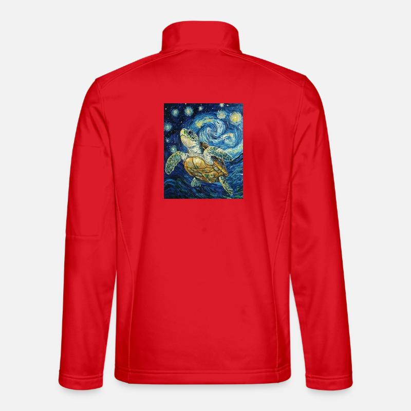 Schildkröte Van Gogh Style - Unisex Softshelljacke - Rot