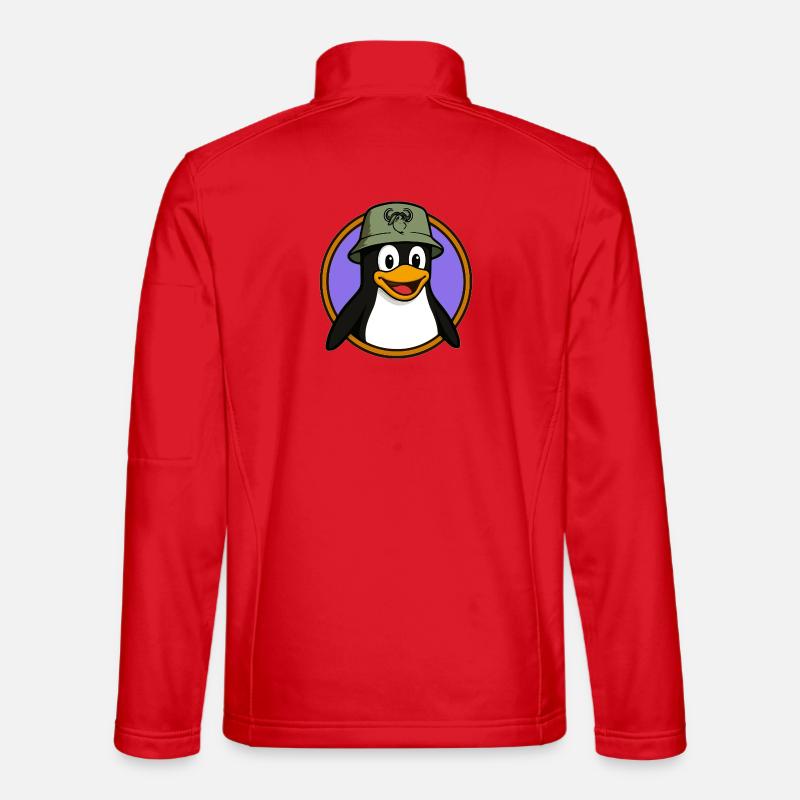 Tux Linux + GNU Hat - Veste en tissu softshell Unisexe - rouge