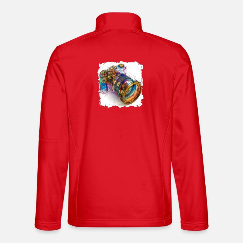 Digital camera as CAD design blueprint - Unisex Softshell Jacket - red