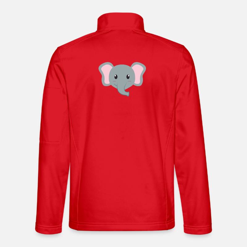 Elefant Cartoon - Unisex Softshelljacke - Rot