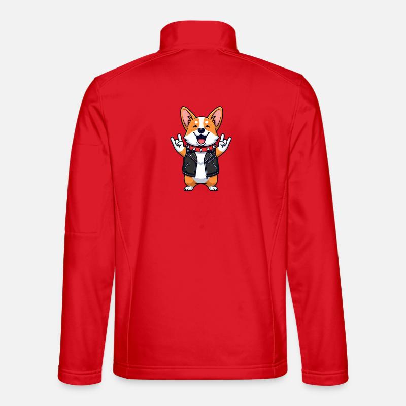 Rock Star Corgi - Unisex Softshelljacke - Rot
