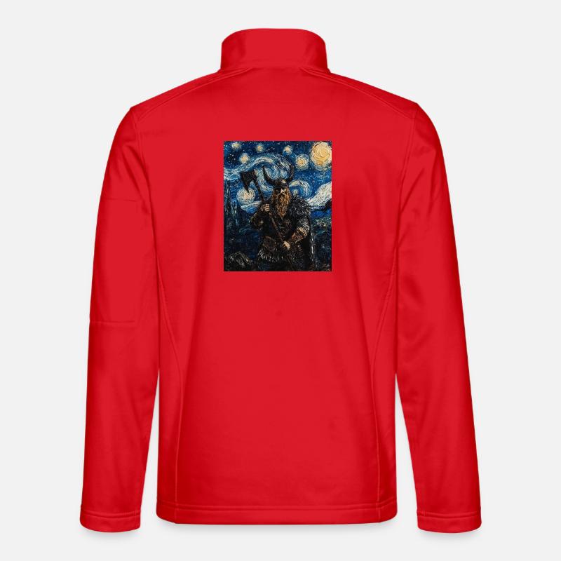 Wikinger Van Gogh Style - Unisex Softshelljacke - Rot