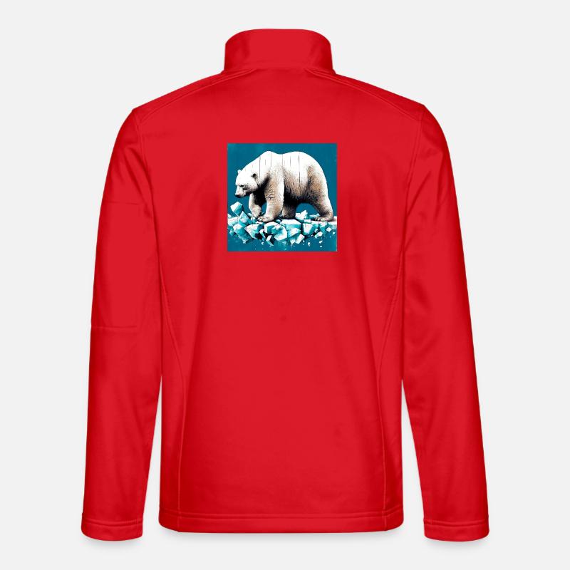 polar bear - Unisex Softshell Jacket - red
