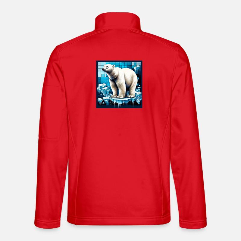 polar bear - Unisex Softshell Jacket - red