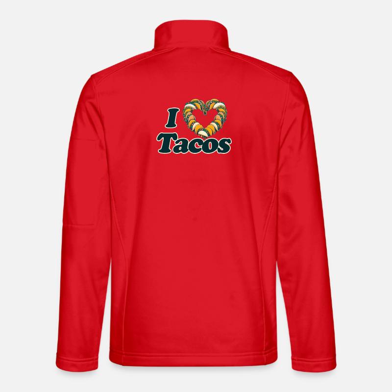I Love Tacos Heart - Unisex Softshell Jacket - red