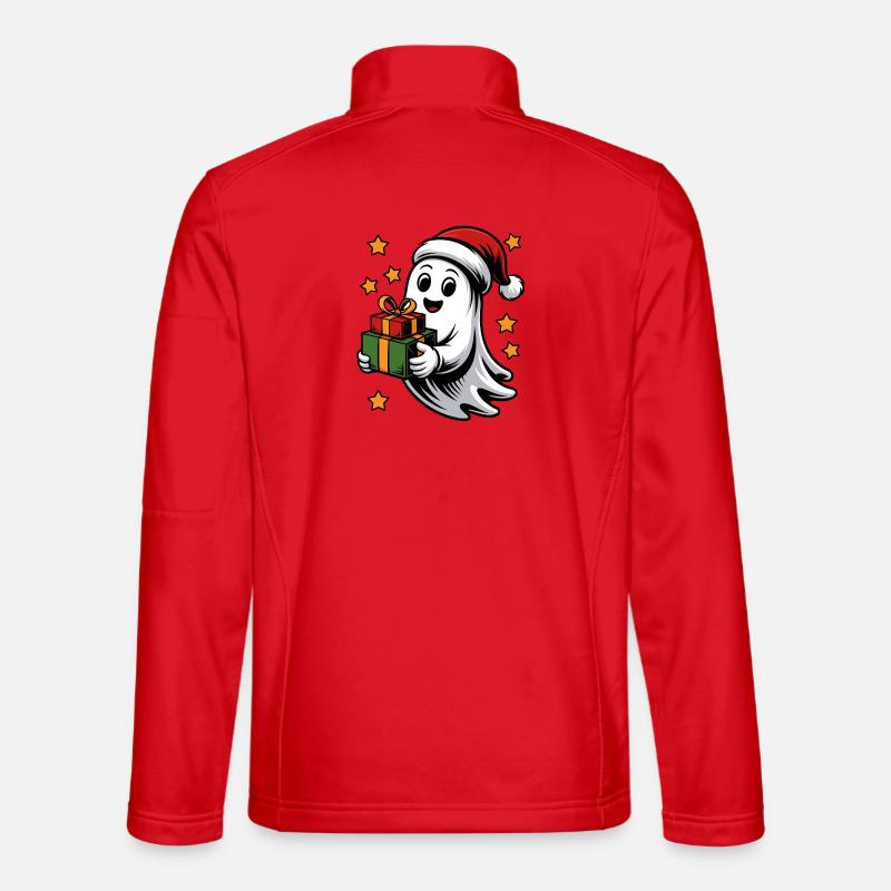 Geist mit Weihnachtsgeschenken - Unisex Softshelljacke - Rot