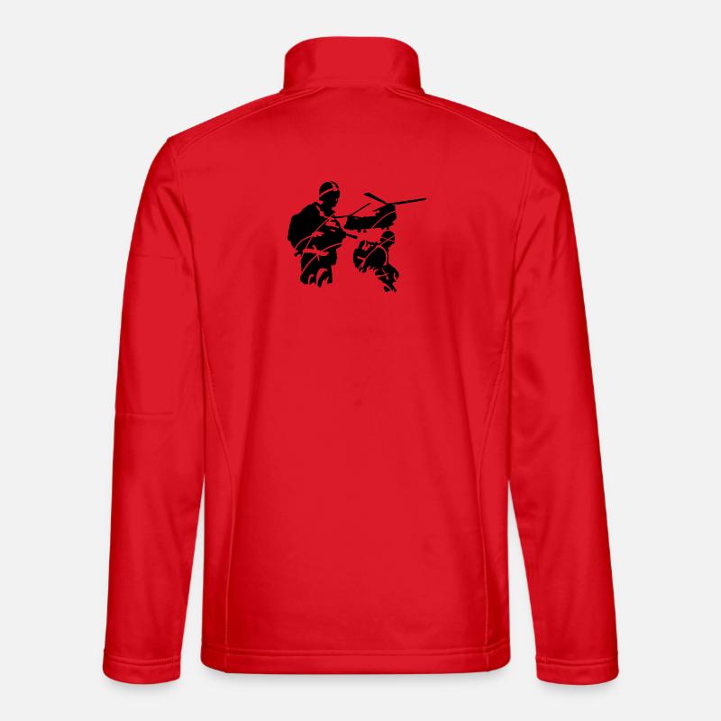 armée - Veste en tissu softshell Unisexe - rouge