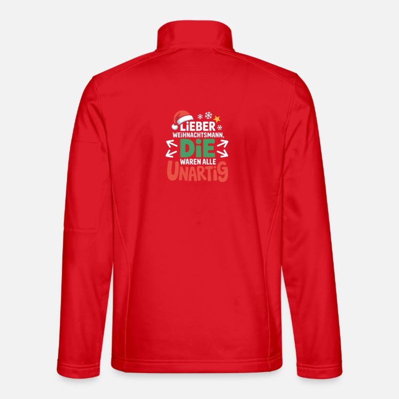 Kære julemand, de var alle uartige - Unisex softshelljakke - rød
