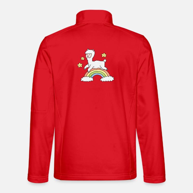 Alpaka Regenbogen Traum - Unisex Softshelljacke - Rot
