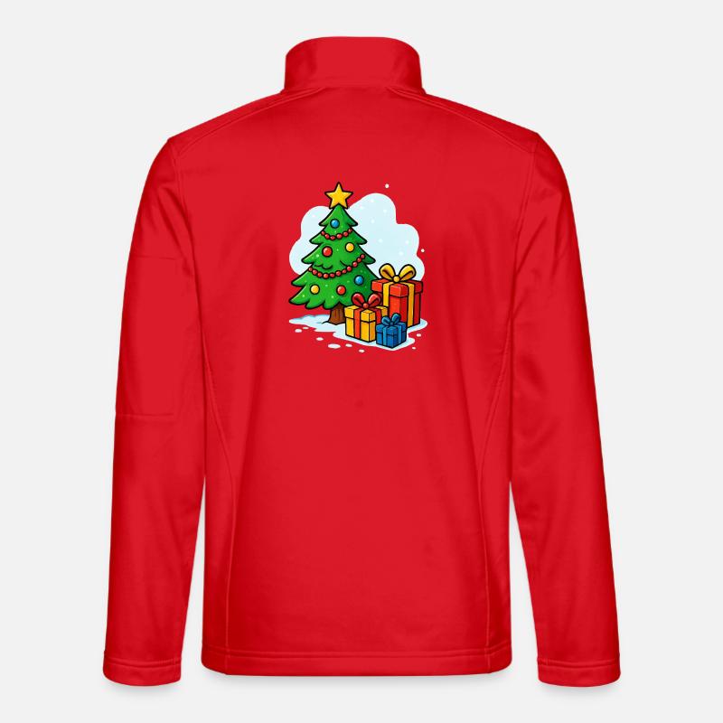 Weihnachtsbaum Cartoon Geschenke - Unisex Softshelljacke - Rot