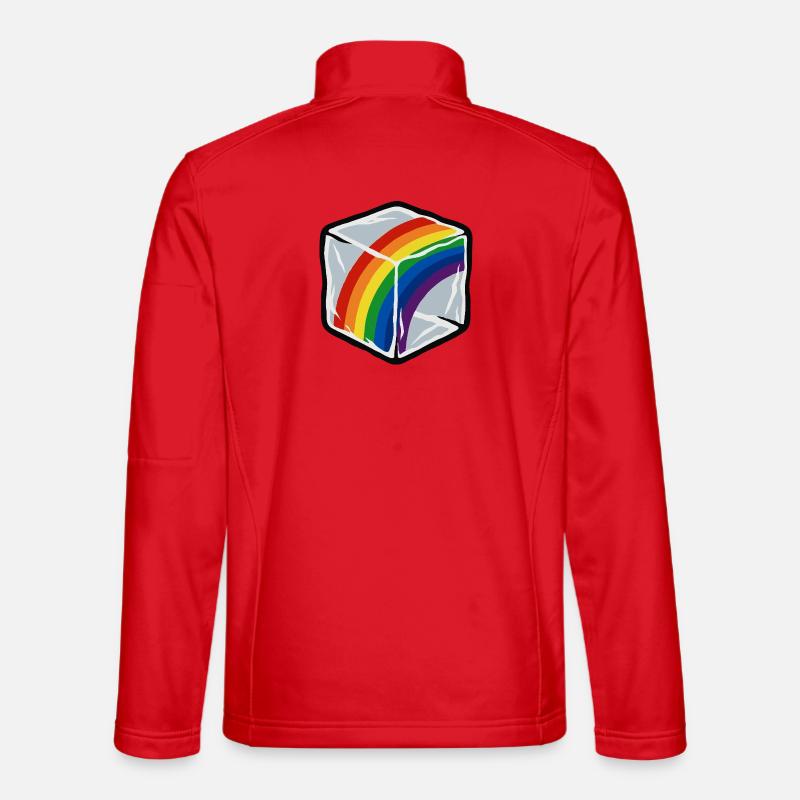 Regenbogen im Würfel - Unisex Softshelljacke - Rot