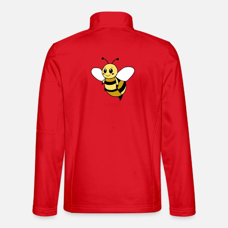 Cute Bee T-Shirt Funny Design Beekeeper - Unisex Softshell Jacket - red
