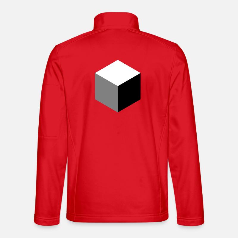 Geometric Cube Silhouette - Unisex Softshell Jacket - red