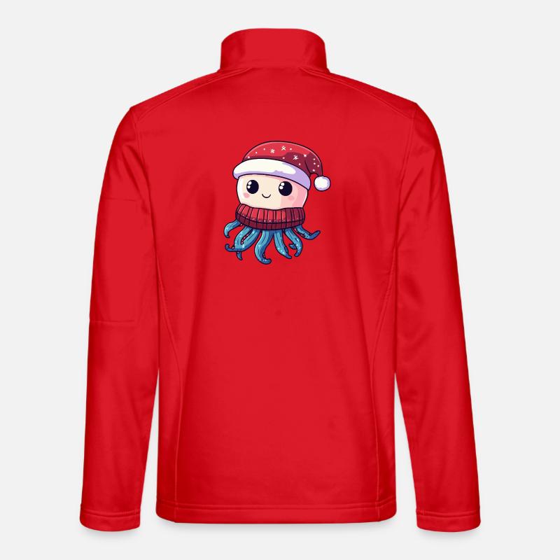 Qualle Weihnachten - Unisex Softshelljacke - Rot