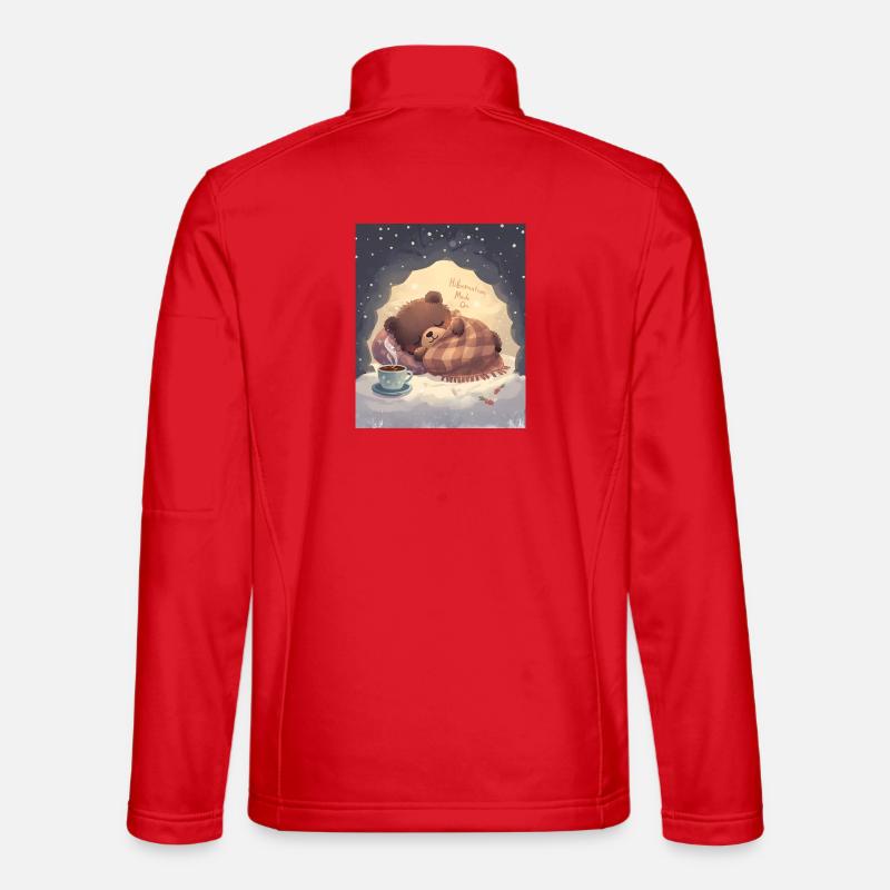 Winterschlafmodus in der gemütlichen Bärennacht - Unisex Softshelljacke - Rot