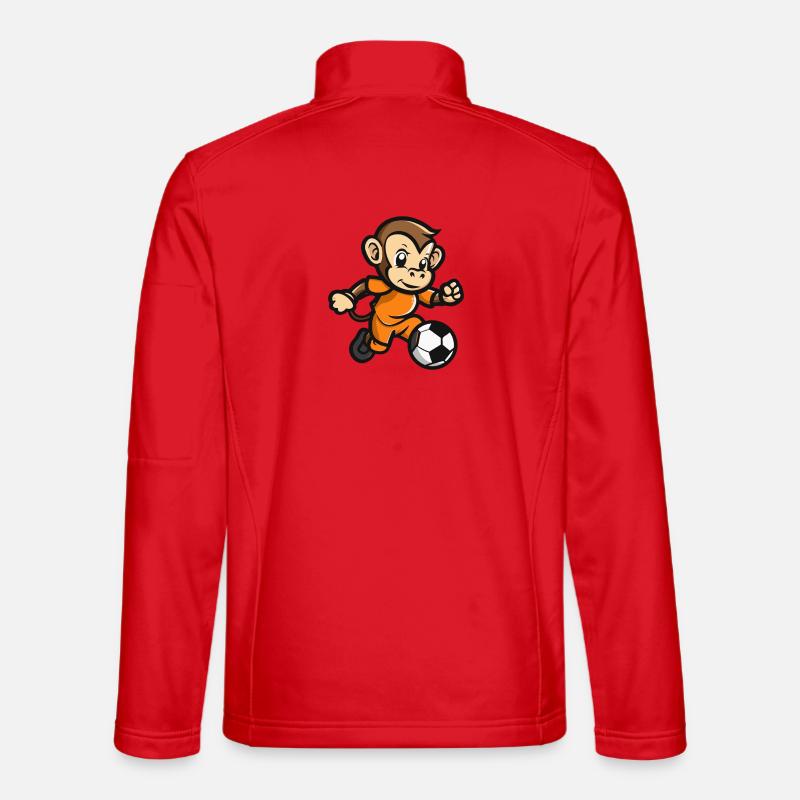 Affe Comic Fußball - Unisex Softshelljacke - Rot
