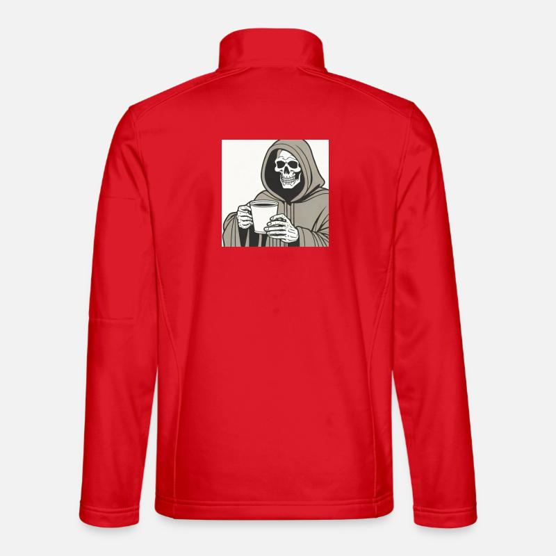 Sensenmann Skelett Becher mit Kapuze - Unisex Softshelljacke - Rot