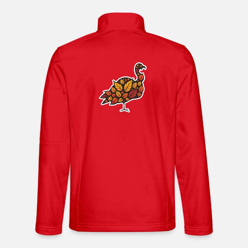 Autumn Leaf Turkey - Unisex Softshell Jacket - red