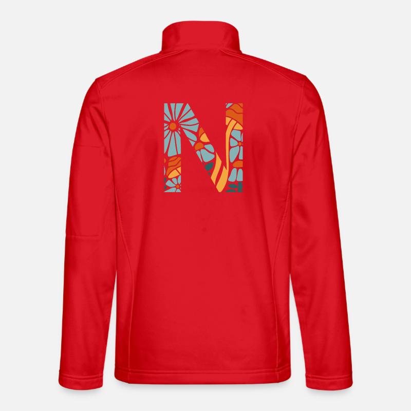 Groovy Letter n Flowers Geschenkidee - Unisex Softshelljacke - Rot