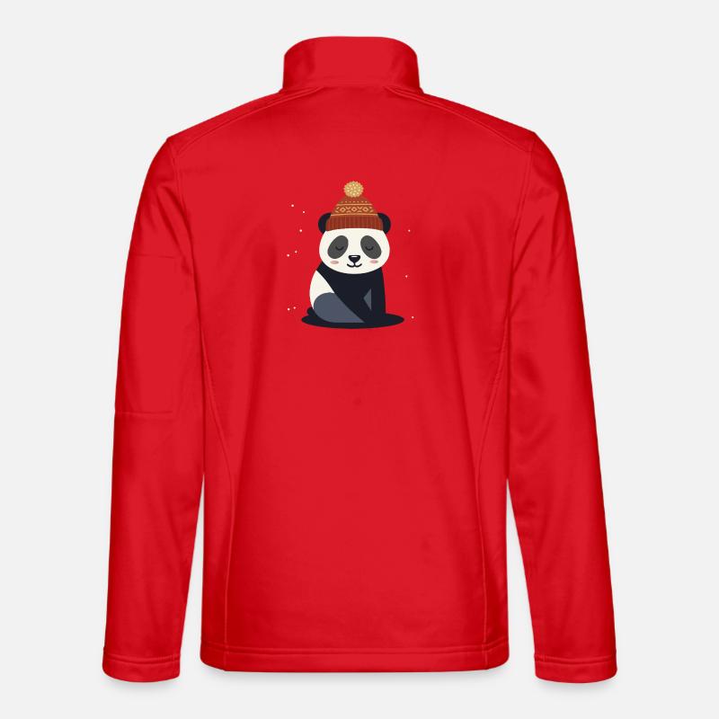 Cute panda with winter hat – winter motif Unisex Softshell Jacket