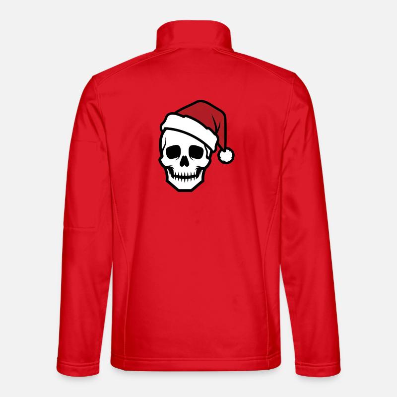 Squelette effrayant avec chapeau de Père Noël Biker Horro Veste en tissu softshell Unisexe