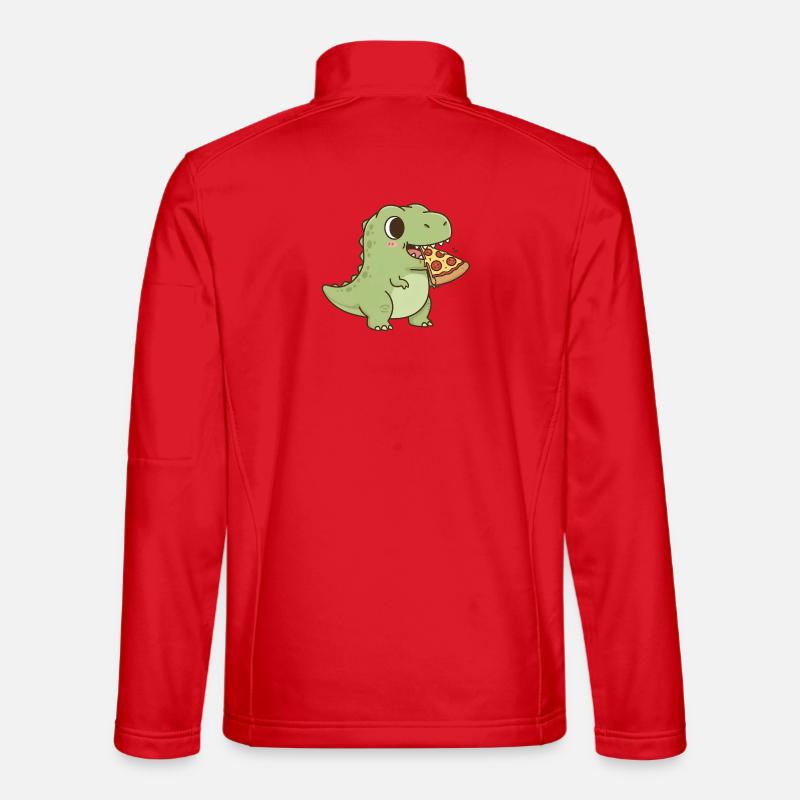 T-Rex isst Pizza - Unisex Softshelljacke - Rot